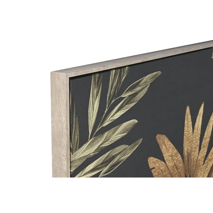 Toile Home ESPRIT Noir Vert Doré Palmiers Tropical 103 x 4,5 x 143 cm (2 Unités)