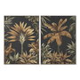 Toile Home ESPRIT Noir Vert Doré Palmiers Tropical 103 x 4,5 x 143 cm (2 Unités)