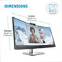 HP E34m G4 - Écran courbé WQHD 34" pour visioconférence avec webcam 5 MP, micros, HP intégrés et USB-C 65W