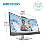 HP E34m G4 - Écran courbé WQHD 34" pour visioconférence avec webcam 5 MP, micros, HP intégrés et USB-C 65W
