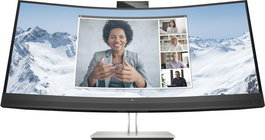 HP E34m G4 - Écran courbé WQHD 34" pour visioconférence avec webcam 5 MP, micros, HP intégrés et USB-C 65W