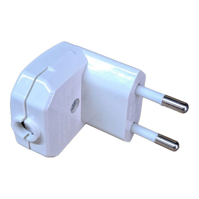 BF Fiche 2p 10 A 250 V coudée 90° blanc BF Fiche 2p 10 A 250 V coudée 90° blanc