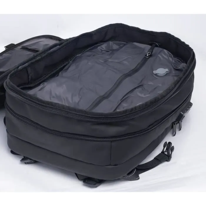 Swiss Fly Sac de Voyage à Compression Sous Vide 40 L - Pompe à Batterie Lithium, Imperméable, Multipoches, Antivol - Pour Ordinateur 17 Pouces