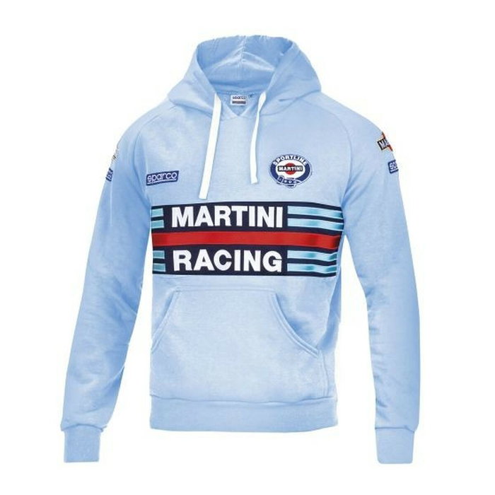 Sparco Sweat à capuche Martini-R Bleu ciel Taille M