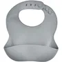 Thermobaby - Lot de 2 bavoirs en silicone avec poche récupératrice - Étanches et réglables sur 4 positions - Vert Cactus et Gris
