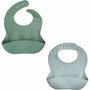 Thermobaby Lot de 2 Bavoirs Silicone Vert Cactus et Gris Charme