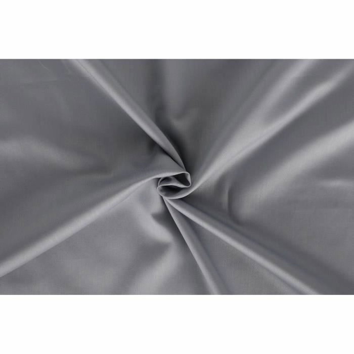 BigBuy Home Parure de couette Satiné Gris 220 x 240 cm BigBuy Home Parure de couette Satiné Gris 220 x 240 cm