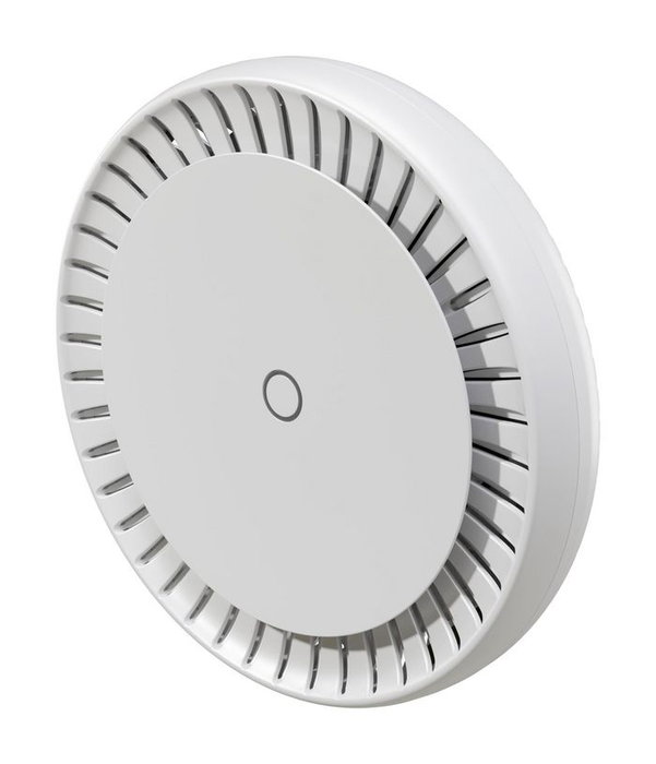 MikroTik cAP ax Point d'accès sans fil Wi-Fi 6 (802.11ax) dual-band 2.4 GHz et 5 GHz, CPU Quad core 1.8 GHz, 1 Go RAM, 2 ports LAN Gigabit avec PoE-out, montage plafond
