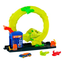 Hot Wheels Coffret Looping Serpent avec voiture en métal moulé