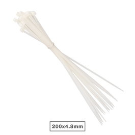 Hantums Colliers de serrage 200x4,8 mm, lot de 25, Naturel