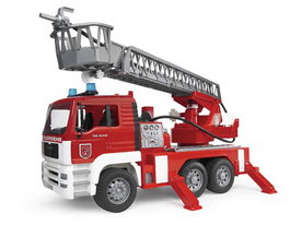 Bruder Camion de pompiers Man TGA avec échelle, lumières et son - 47 x 17 x 24 cm - Jouet à piles - Langue: espagnol
