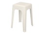 KIPIT Tabouret en plastique rembourré blanc
