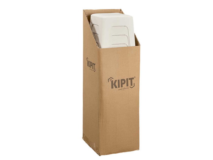 KIPIT Tabouret en plastique rembourré blanc