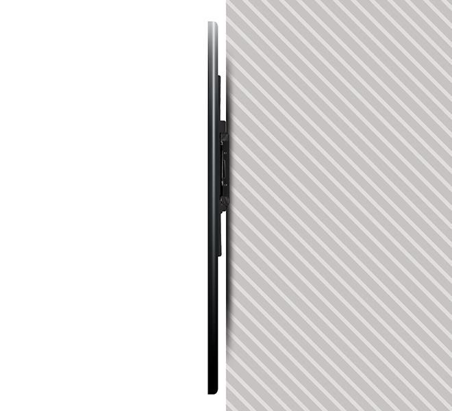 B-Tech BT8441 Support mural universel pour écran plat, 39" à 55", capacité 80kg max, VESA 455x400mm, design profilé, noir