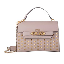 Guess Sac à épaule Zira en cuir synthétique et textile, couleur rhum léger, pour femmes - Modèle VA848420