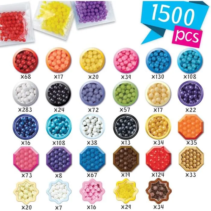 Aquabeads Coffret Création La Vie Aquatique, avec 4 Bases d'Exposition pour Tableau Décoratif, 35046 - Jeu de Perles à Vaporiser