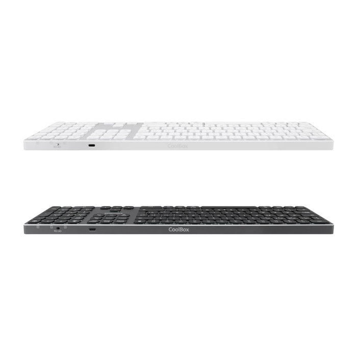Coolbox Moonlight Key B431 Clavier sans fil rétroéclairé en aluminium Bluetooth 5.1 + RF 2.4GHz