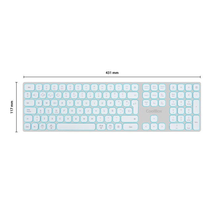 clavier et souris CoolBox COO-TEW02-BKW Blanc