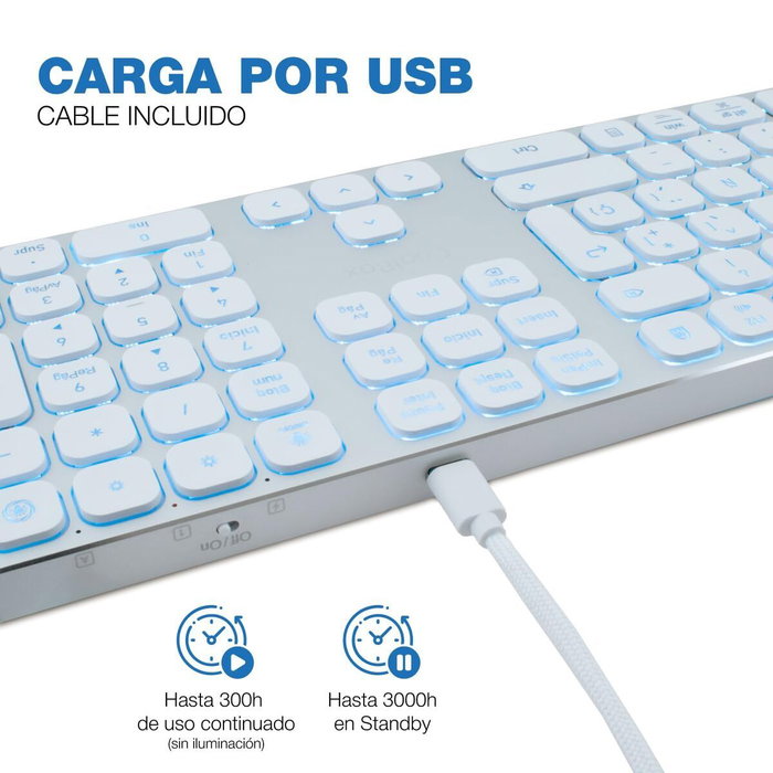 clavier et souris CoolBox COO-TEW02-BKW Blanc