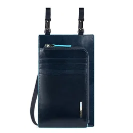 Piquadro Sac Bandoulière en Cuir pour Homme, Bleu