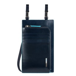 Piquadro Sac Bandoulière en Cuir pour Homme, Bleu