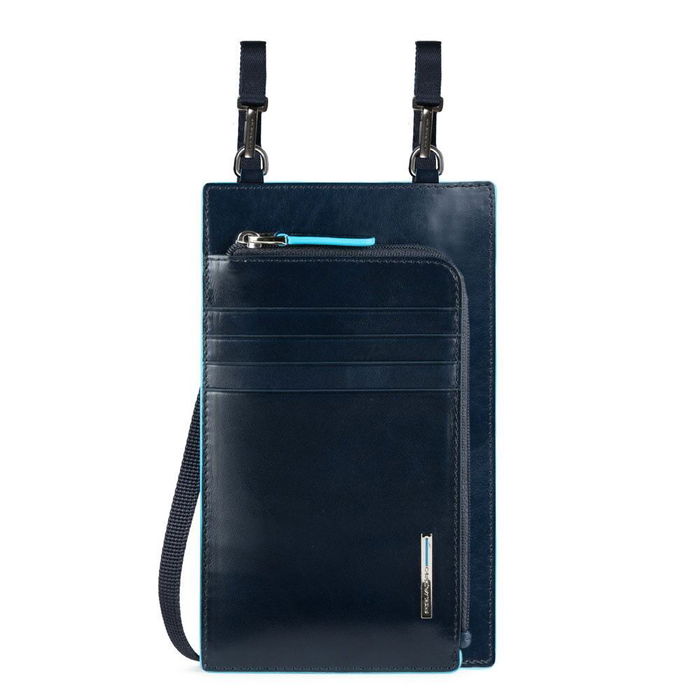 Piquadro Sac Bandoulière en Cuir pour Homme, Bleu, 11.5 x 19 x 2 cm Piquadro Sac Bandoulière en Cuir pour Homme, Bleu, 11.5 x 19 x 2 cm