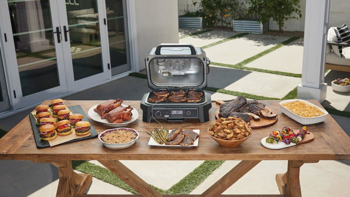 Ninja Woodfire Pro XL OG850EU - Barbecue électrique et fumoir Bleu-gris et inox