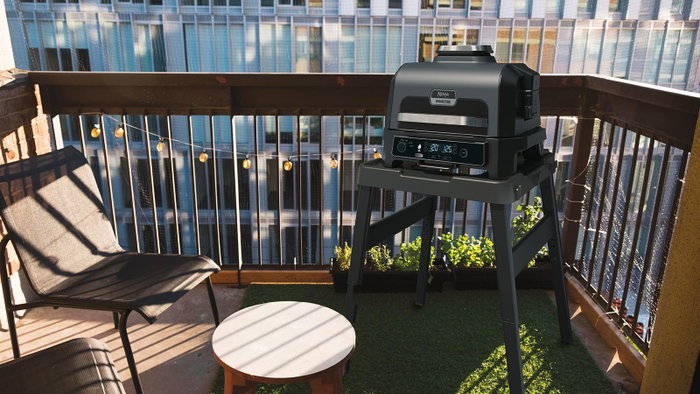 Ninja Woodfire Pro XL OG850EU - Barbecue électrique et fumoir Bleu-gris et inox