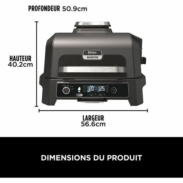 Ninja Woodfire Pro XL OG850EU Bleu-gris et inox Ninja Woodfire Pro XL OG850EU Bleu-gris et inox