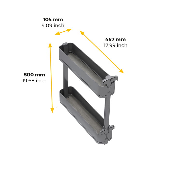 Emuca Porte-bouteilles latéral extractible Harmony avec fermeture amortie, Module largeur 150mm hauteur 700mm, Acier et Bois, Gris anthracite Emuca Porte-bouteilles latéral extractible Harmony avec fermeture amortie, Module largeur 150mm hauteur 700mm, Acier et Bois, Gris anthracite