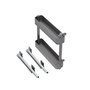 Emuca Porte-bouteilles latéral extractible Harmony avec fermeture amortie, Module largeur 150mm hauteur 700mm, Acier et Bois, Gris anthracite