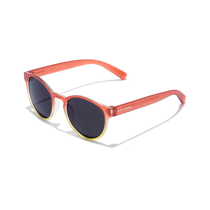 Hawkers Lunettes de Soleil BELAIR KIDS Rondes Unisexe Orange Gris Foncé Filtre UV C3 Polycarbonate