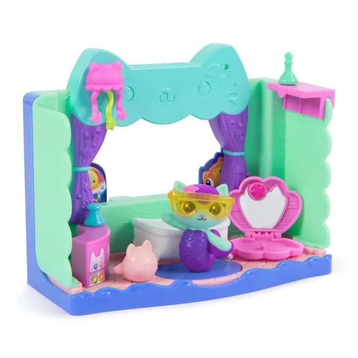 Spinmaster - Playset Salle de Bain Deluxe Gabby et la Maison Magique avec Figurine Chat - Jeu d'imagination Enfant dès 3 Ans
