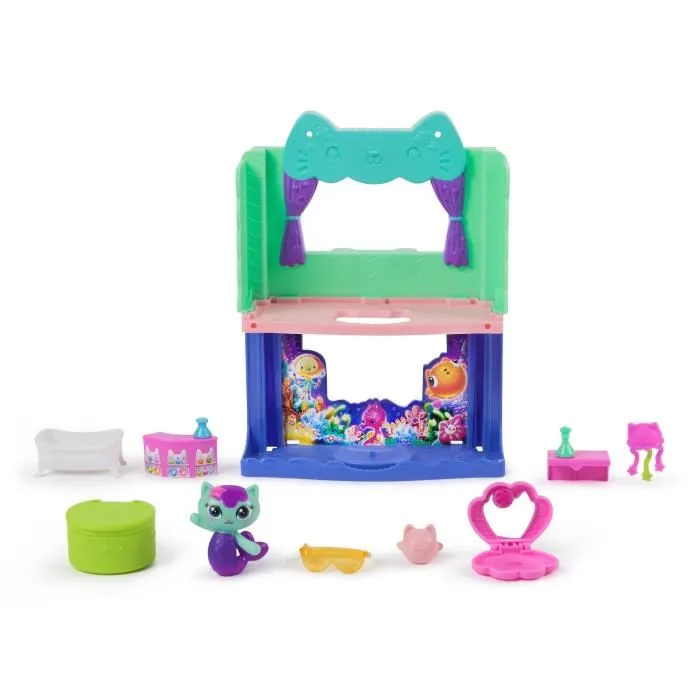 Spinmaster - Playset Salle de Bain Deluxe Gabby et la Maison Magique avec Figurine Chat - Jeu d'imagination Enfant dès 3 Ans