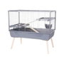 Zolux Cage NeoLife grillagée pour lapins et rongeurs sur 2 étages - Gris
