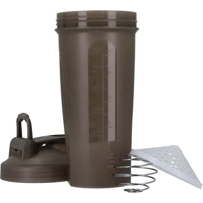 Virtus Shaker Mixeur 500 ml avec Boule Agitation et Compartiment à Poudre - Gobelet Sport pour Boissons Protéinées - Noir