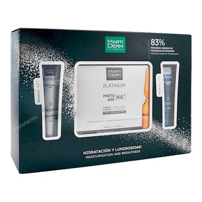 Martiderm Platinum Photo-Age HA+ Coffret 30 Ampoules et Correcteur Yeux