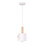 Luminaire suspension 'Scarlet' SKD-P1014-T en métal et bois, design moderne, hauteur de câble réglable