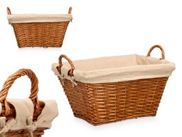 KIPIT Panier rectangulaire avec anses en osier Naturel