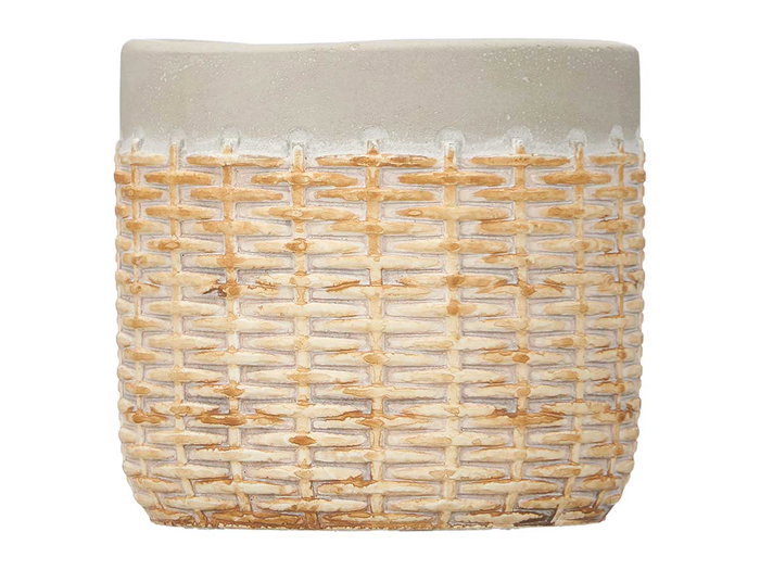 Ibergarden Maceta Ciment Effet Rotin Gris 10 cm (Set de 24)
