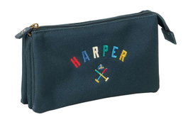 Safta Portatodo Triple Harper & Neyer - Porte-tout triple pour enfants, 22 x 12 x 3 cm