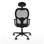 Piqueras y Crespo Chaise de Bureau avec Appui-tête 1D036N1 Bleu clair