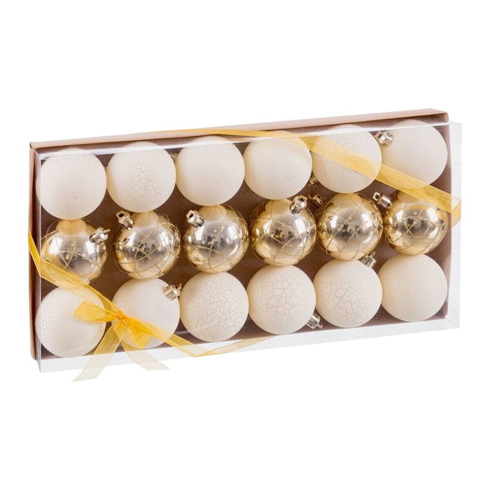 BigBuy Home Boules de Noël Doré Plastique Ø 5 cm (18 Unités)引入