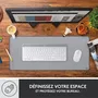 Logitech - Tapis de bureau Studio Série - Tapis de souris étendu pour confort et protection - Gris