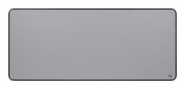 Logitech Sous-main souris de bureau - Série Studio, résistant aux éclaboussures, antidérapant, dimensions 700 x 300 x 2 mm, gris moyen