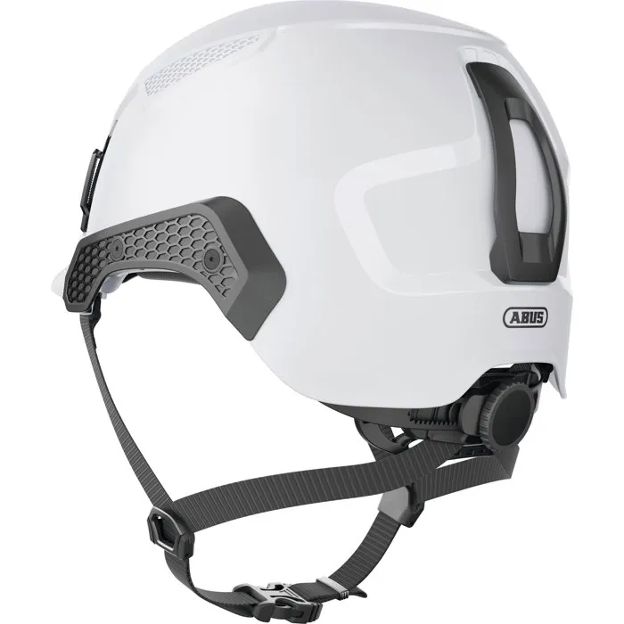 Casque de sécurité électrique ABUS SPECTOR-E, protection jusqu'à 1500V DC / 1000V AC, coque ABS, réglage 360°, clips pour lampes, blanc