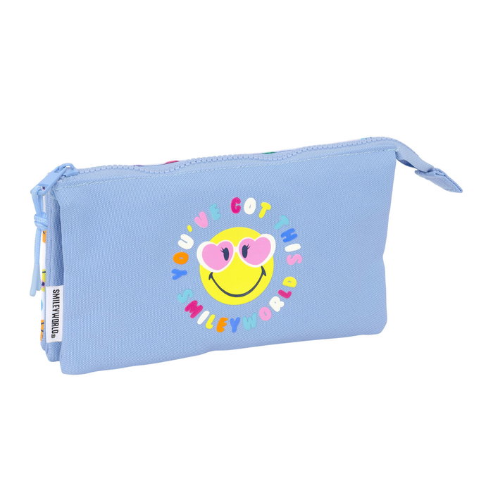 Fourre-tout Smiley Joyful Multicouleur Bleu clair 22 x 12 x 3 cm Fourre-tout Smiley Joyful Multicouleur Bleu clair 22 x 12 x 3 cm