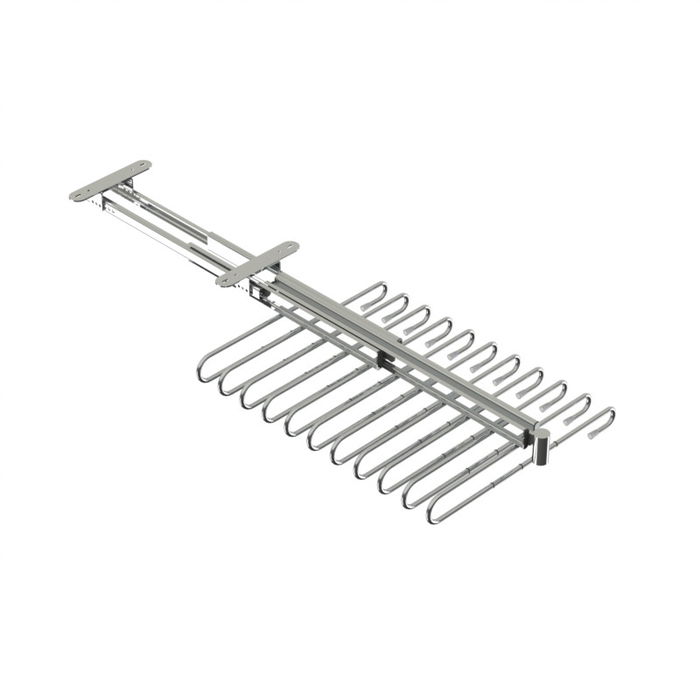 HERRAJES ALK Porte-pantalons à extraction totale pour 11 pantalons, finition graphite, H 105 mm x P 467 mm x L 138 mm