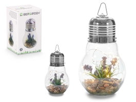 Giftdecor Ampoule Lavande Guirlande LED Mixte Cristal Transparent Vert 14x29x14cm - Piles Non Incluses (Set de 8)