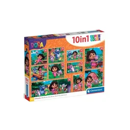 Clementoni - Puzzle 10 en 1 Dora l'exploratrice - 10 Puzzles Progressifs de 18 à 60 Pièces - Jeu Éducatif pour Enfants